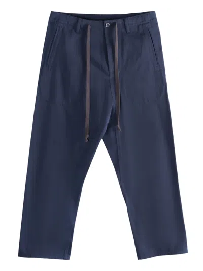 Uma Wang Drawstring Pocket Trousers In Blue