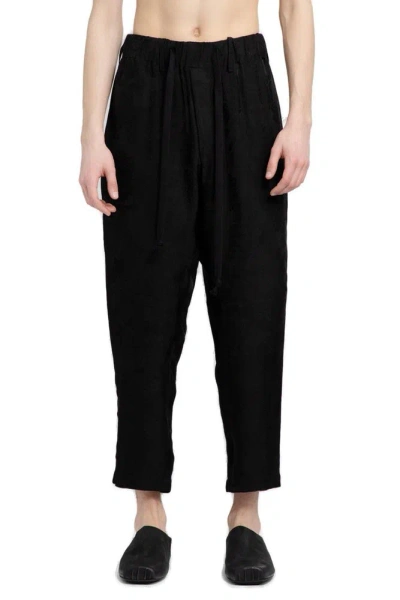 Uma Wang Drawstring Tapered Pants In Black