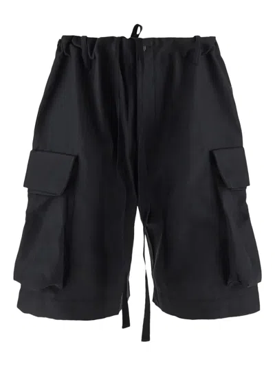 Uma Wang Drawstring-waist Cargo Shorts In Black