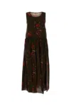 Uma Wang Printed Viscose And Cupro Ardal Dress In Brown