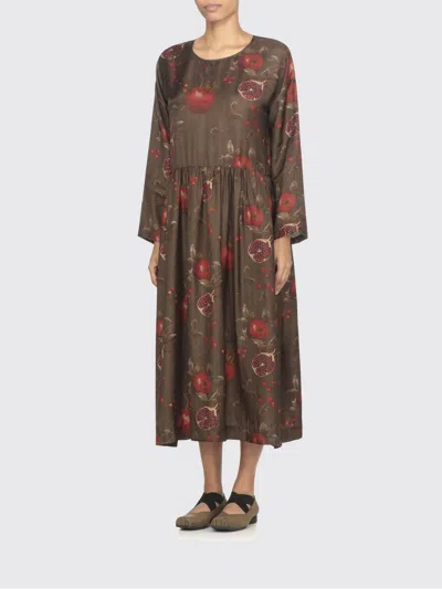 Uma Wang Crewneck Long Sleeves Fruit Print Dress In Multi