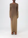 Uma Wang Long-sleeved Maxi Dress In Brown