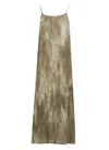Uma Wang Green Silk Dress In Green