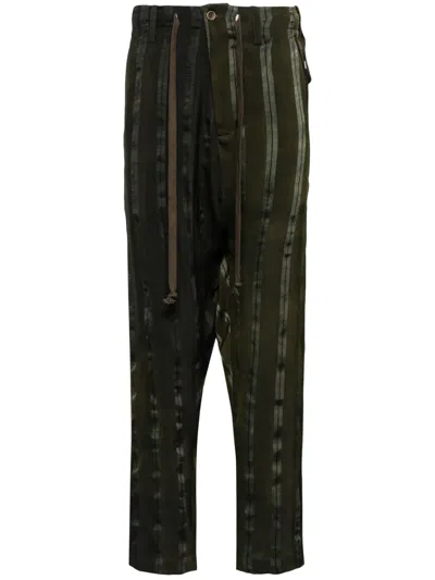 Uma Wang Drop-crotch Tapered Trousers In Green