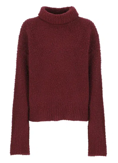 Uma Wang Curly Sweater In Dark Red