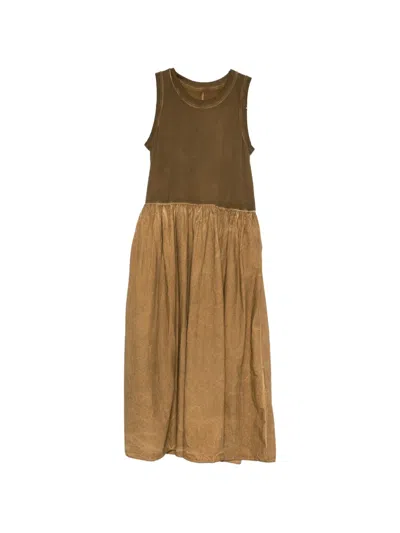 Uma Wang Duma Gathered Two-tone Midi Dress In Multi