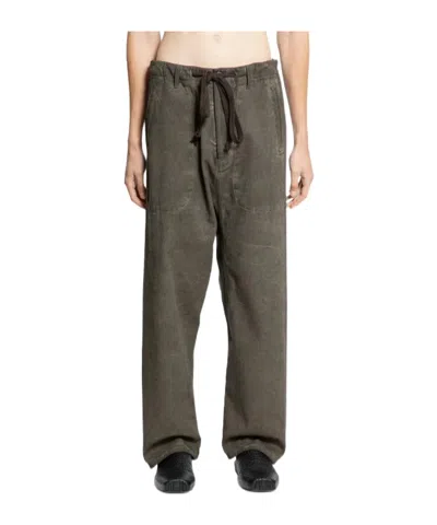 Uma Wang Dyed Drawstring Trousers In Gray