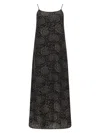Uma Wang Long Dress Anaya Maxi Spaghetti Straps Floral In Black