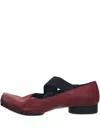 Uma Wang Elastic-band Leather Ballet Flats In Red