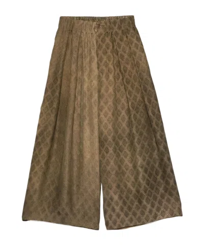 Uma Wang Elastic Waist Casual Pants In Brown