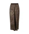 Uma Wang Pantaloni Larghi In Jacquard Con Fiori 'pansy' In Brown