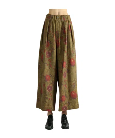 Uma Wang Elastic Waist Casual Pants In Green