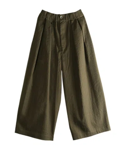 Uma Wang Elastic Waist Casual Pants In Green