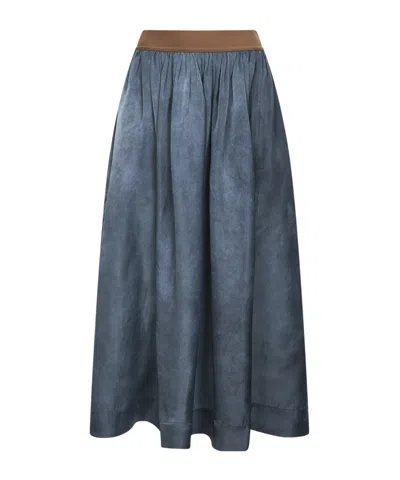 Uma Wang Elastic Waist Midi Skirt In Black