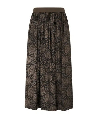 Uma Wang Elastic Waist Midi Skirt In Red