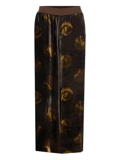 UMA WANG ELASTICATED PRINTED TROUSERS
