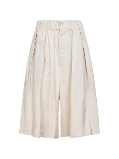 Uma Wang Elasticated-waist Pleated Shorts In Multi