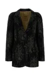 Uma Wang Embroidered Angora Blend Kruno Blazer In Brown