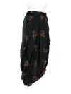 Uma Wang Embroidered Skirt In Black