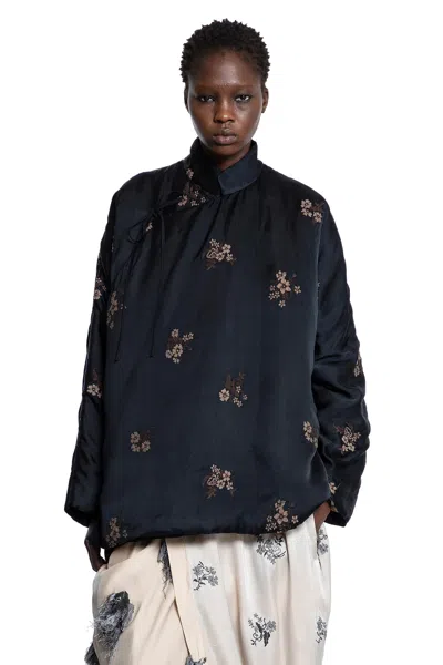 Uma Wang Emma Embroidery Jacket In Black