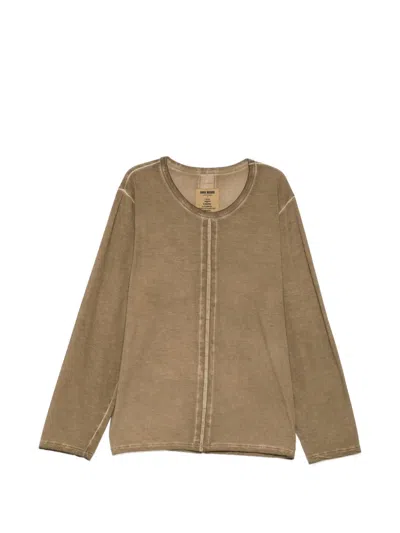 Uma Wang Exposed-seam Long-sleeve T-shirt In Nude