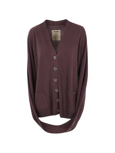 Uma Wang Fine-knit V-neck Cashmere Cardigan In Blue