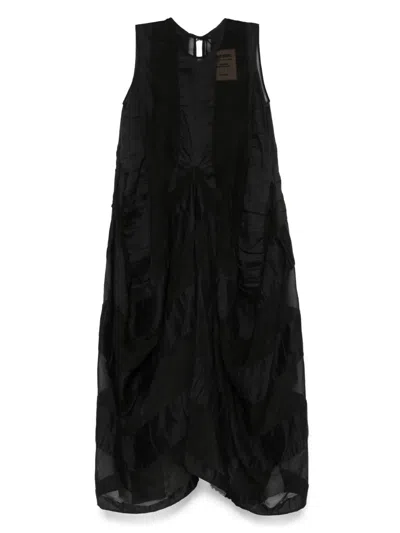 Uma Wang Flared Midi Dress In Black