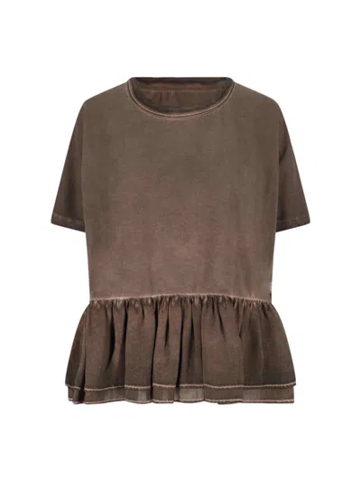 Uma Wang Flared T-shirt "todi" In Brown