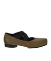 Uma Wang Ballerinas In Dark Olive/black