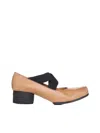 Uma Wang Leather Ballerina In Rose/black