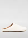 Uma Wang Square-toe Leather Slippers In White