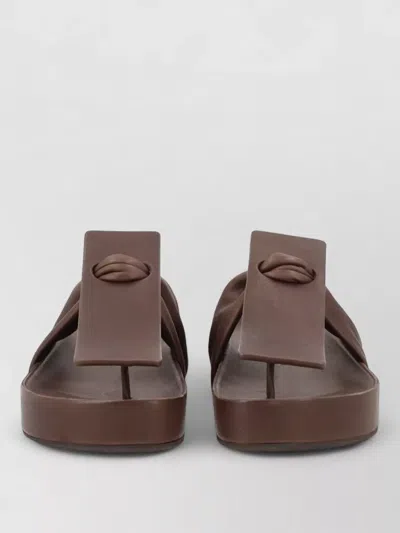 Uma Wang Flat Slide Sandals Open Square Toe Strap In Multi