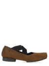 Uma Wang Square-toe Strap-detailed Ballerina Flats In Green