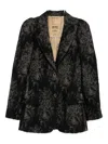 Uma Wang Floral-motif Blazer In Black