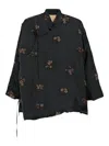 Uma Wang Floral-motif Oversized Jacket In Black