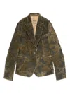 Uma Wang Floral-pattern Blazer In Brown