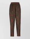 Uma Wang Floral Pattern Elastic Waist Trousers In Brown