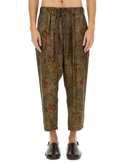 UMA WANG FLORAL PATTERNED PAJAMA PANTS WITH ELASTIC WAISTBAND