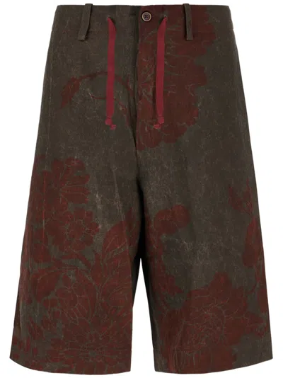 Uma Wang Floral-print Bermuda In Uw897