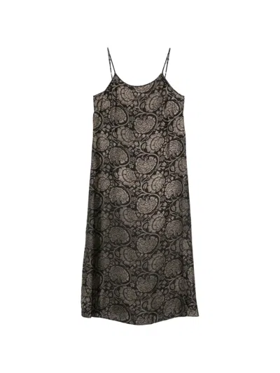 Uma Wang Floral-print Midi Dress In Black