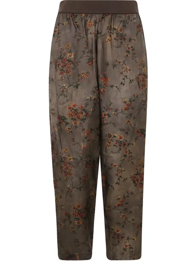 Uma Wang Floral-print Trousers In Brown