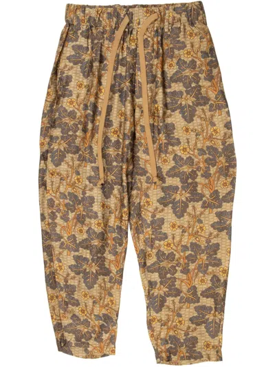 Uma Wang Floral-print Trousers In Neutrals