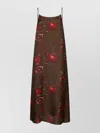 Uma Wang Floral Printed Midi Dress With Adjustable Straps In Multi