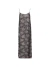 Uma Wang Long Dress Anaya Maxi Spaghetti Straps Floral In Gray