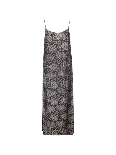 Uma Wang Floral Slip Midi Dress In Gray