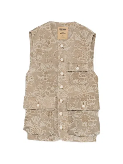 Uma Wang Floral-jacquard Gilets In Blue