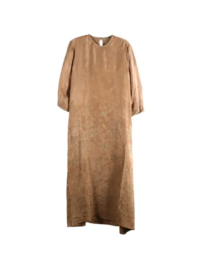 Uma Wang Floral-jacquard Midi Dress In Brown