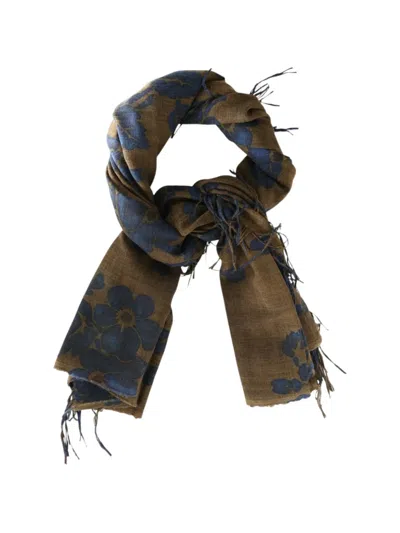 Uma Wang Floral-print Fringed Scarf In Multi