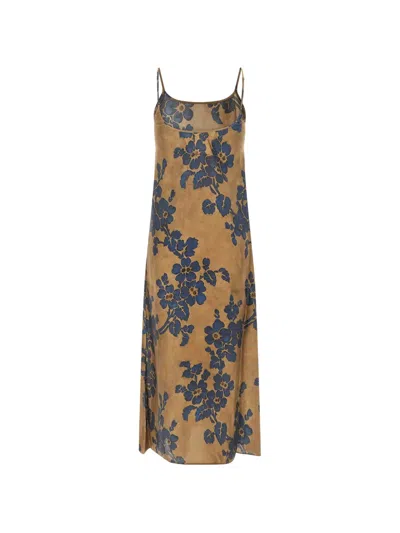 Uma Wang Floral-print Slip Maxi Dress In Multi