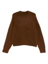 Uma Wang Fluffy Crew-neck Sweater In Brown